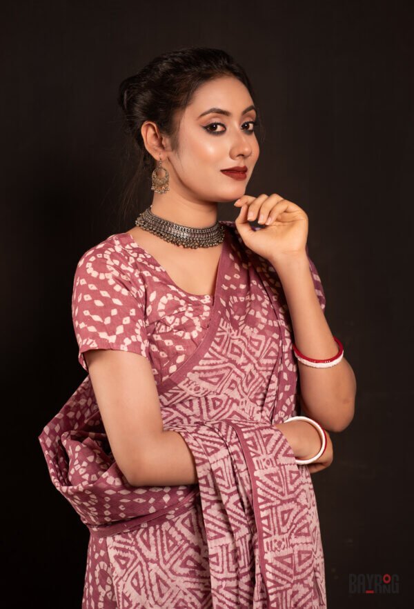 ন্যাচারাল ডাই কটন শাড়ি - Image 3