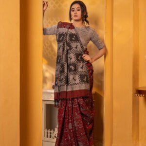 এন্ডি কটন স্ক্রিন প্রিন্ট শাড়ি