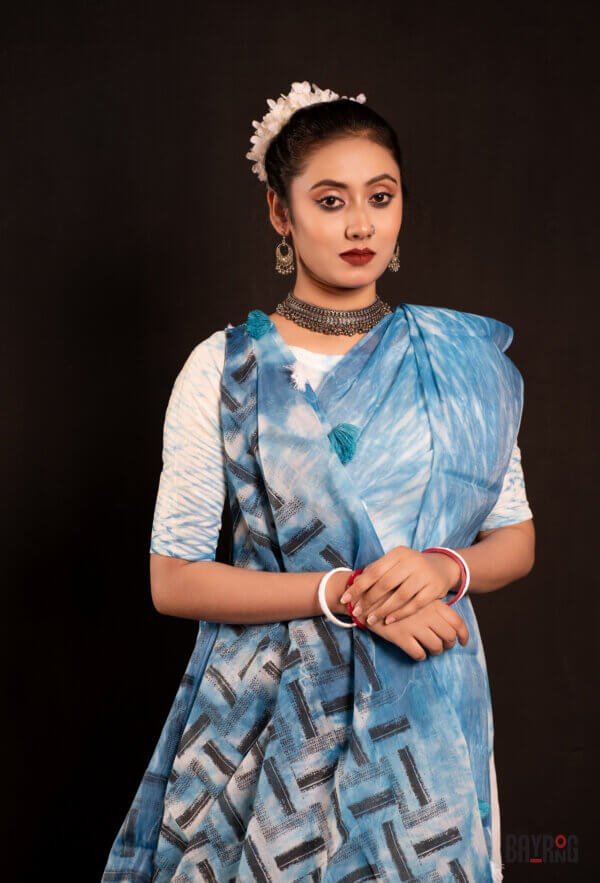 সেমি মসলিন টাইডাই শাড়ি - Image 4