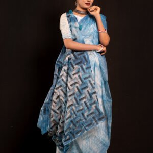 সেমি মসলিন টাইডাই শাড়ি