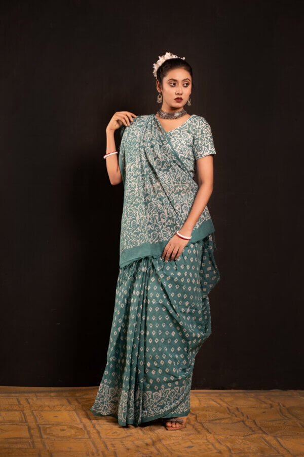 ন্যাচারাল ডাই কটন শাড়ি - Image 3