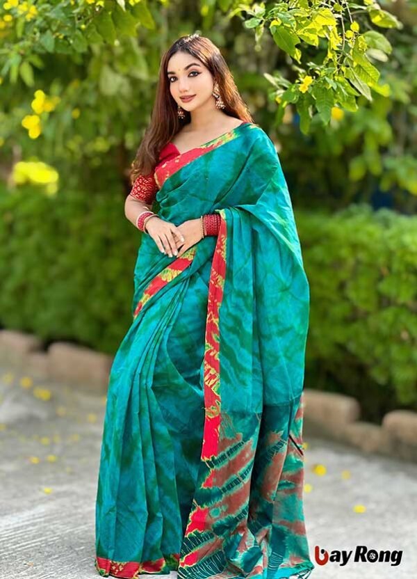 এন্ডি কটন টাইডাই শাড়ি - Image 4