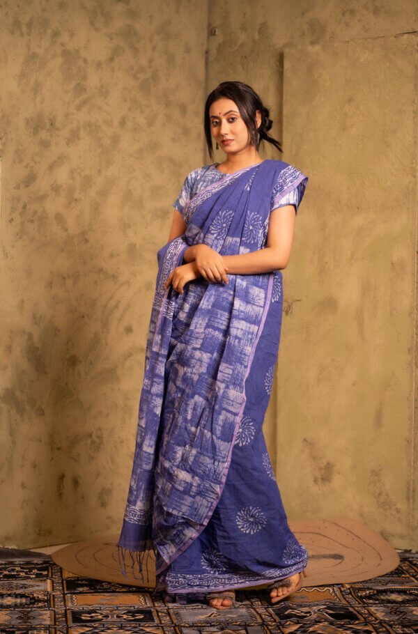 ন্যাচারাল ডাই কটন শাড়ি - Image 3