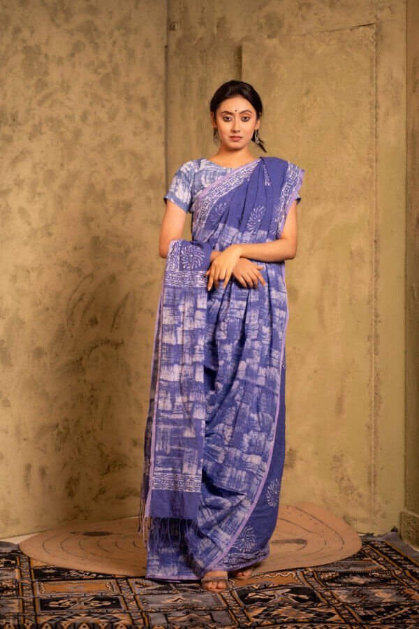ন্যাচারাল ডাই কটন শাড়ি - Image 4