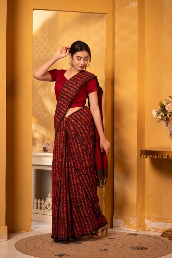 এন্ডি কটন স্ক্রিন প্রিন্ট শাড়ি