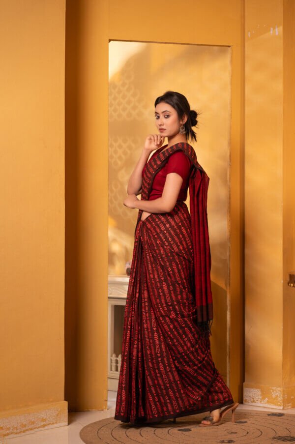 এন্ডি কটন স্ক্রিন প্রিন্ট শাড়ি - Image 3